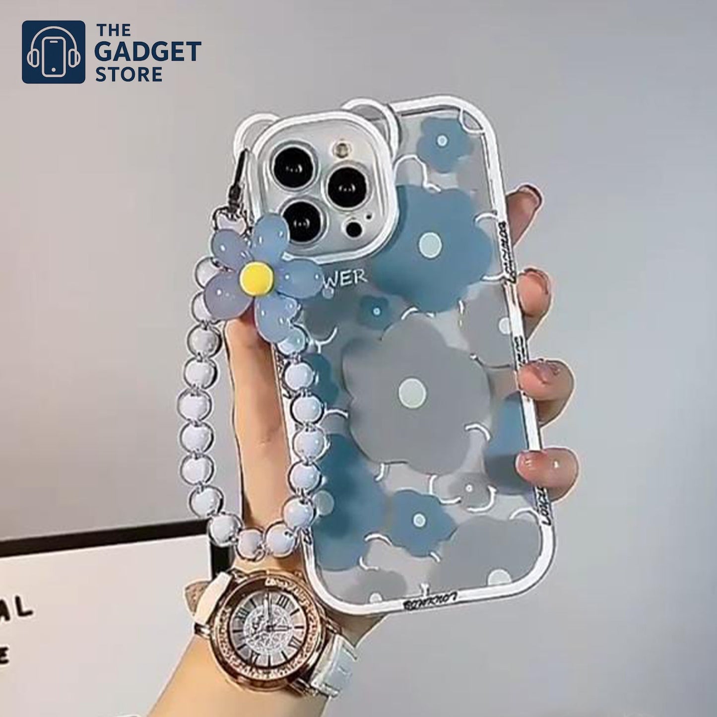Kawaii Floral Beaded Case